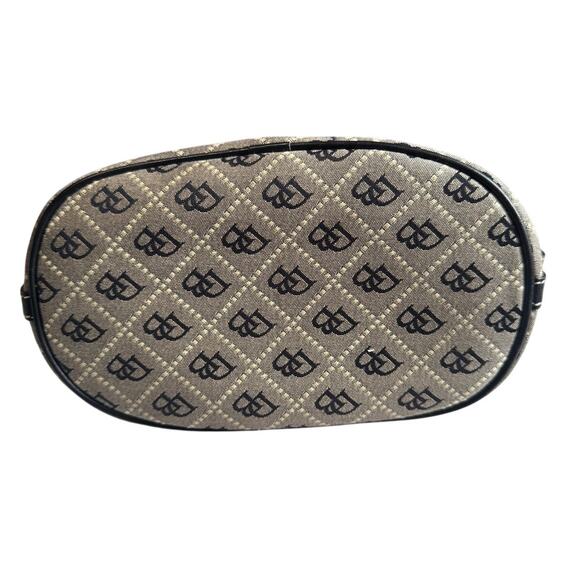 Dooney & Bourke Monogram Jacquard Hobo Shoulder Bag Black Trim Y2K - Picture 4 of 8